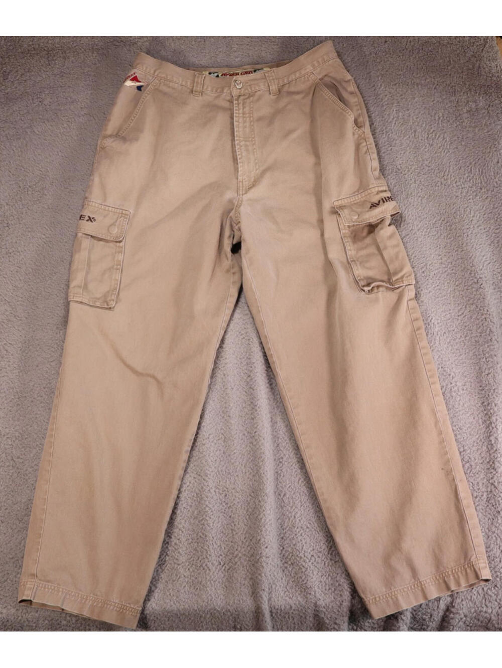 Avirex USA Cargo Pants 36 Khaki Flight Pilot Chino 36W 42L